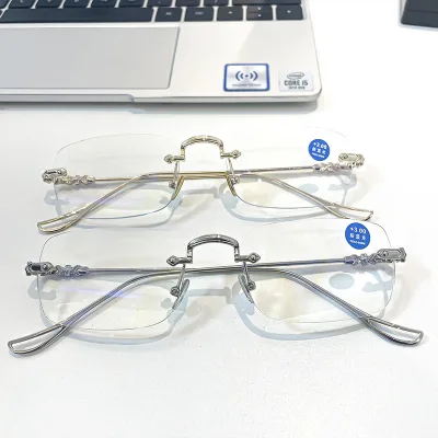 R188 Matel Rimless Reading Glasses for Business Man/High Quality Lady Anti-blue Light Reading Glasses
