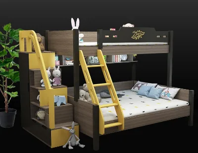Hot Sale Nordic Children's  Bunk Bed Boy and Girl Princess Bed  Modern Children-mother  Combination Bed