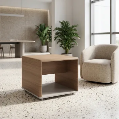 PVC Coated Office Coffee Table with Storage Drawers, Reception Room, Office Coffee Table