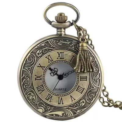 Wholesale Bestseller Retro Large Roman Pocket Watch Necklace Stainless Steel Case Quartz Movement 46mm Classic Watches OEM/ODM