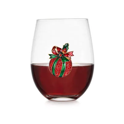 Hot Selling Creative Whisky Glass Christmas Enamel 19oz Stemless Wine Glass