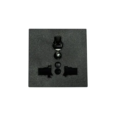 AC Universal Brass Wall Socket 13A 250V UK/EU/US/AU Hospital & Industrial Use Multifunction Electric Outlet Snap Black