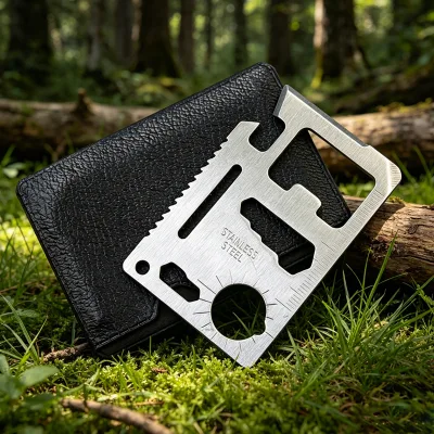 11-in-1 Eco-Friendly Survival Credit Card Multitool Outdoor Pocket Stainless Steel Multipurpose Tactical Wallet Bottle Opener