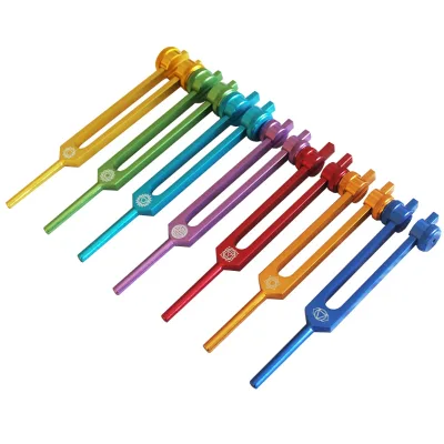 Seven Chakra Tuning Forks Set , with Mallet and Bags,  for Sound Healing, Meditation and Relaxation