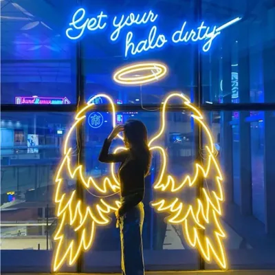 Hot Selling Custom RGB LED Wings Neon Sign Business Signage for Bar Wall Decorations Room Party Wedding Home