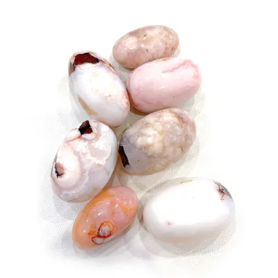 Wholesale bulk crystal stone crafts egg pink agate eggs for gift crystal healing