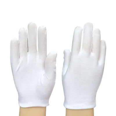 Wholesale White Cotton Seamless Breathable Touchscreen Gloves with Needle Detection for Business Ceremonies-Four Seasons Use
