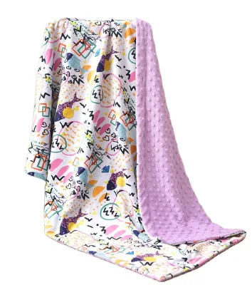 100% Polyester Minky Dot Blanket for Newborn Baby Receiving Blankets