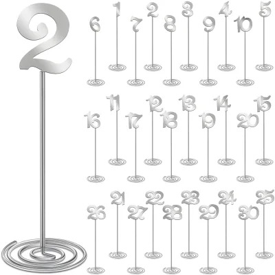 Factory Wholesale 30 Pieces Stainless Steel Party Table Numbers Place Cards and Table Numbers for Weddings Receptions Party