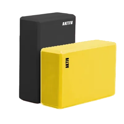 AKTIV High Density EVA Foam Yoga Block and Strap Set Non-Slip Soft Fitness Pilates Stretching and Toning Tool