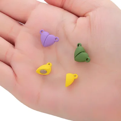 New Alloy Fashion Accessories Colored Metal Magnets Love Heart Charms for Jewelry Making