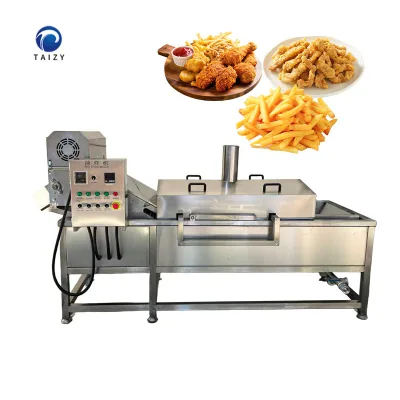 Industrial Oil Filter Potato Crisp Belt Deep Fryer Tortilla Chip Pork Skin Continuous Fryer