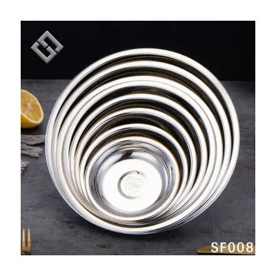 Europe Style Round Silver Cheap Serving Dishes & Plates High Quality Stainless Steel Plate Sets for Food Serving