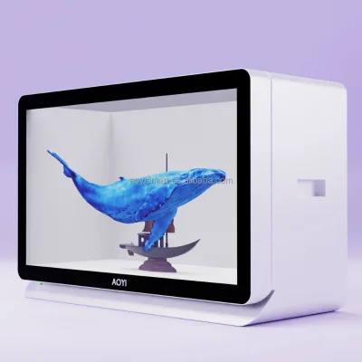 AI Digital Human 3D Hogoram Box 10 15 22inch Small Size Hologram 3D Transparent Lcd Touch Screen showcase