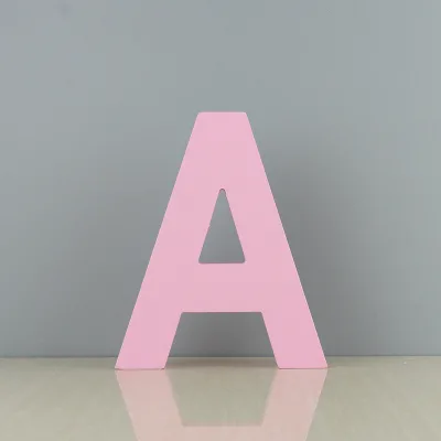 Creative Home Decoration - Pink Wooden Letter Decorative Piece with English Letters