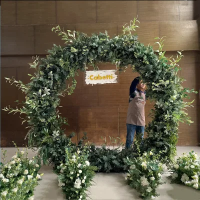 High Quality Wedding Decoration of Artificial Foliage Round Backdrop Flower Arch Indoor Wedding Decor