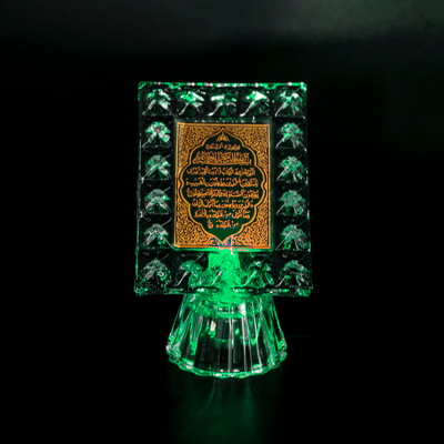Cheap Mini Size 50*70mm Crystal Glass Quran Golden Text Muslim Ramadan Allah Islamic Gift Crystal Holy Quran for Home Desk Decor