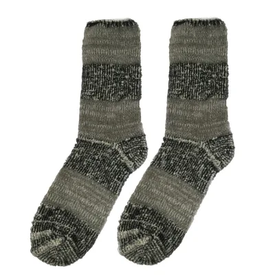 Men's Chenille Winter Socks - Warm Fluffy Fuzzy Crew Socks for Indoor Comfort