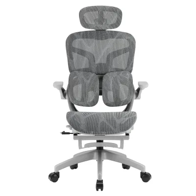 Thailand Chairs for Office Industry Leading Mesh Office Chair Hollow Seat Height Adjustable Office Chair Pu Wheels with Footrest