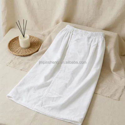 Lumi Brand Custom Logo 100% Cotton Terry Bath Wrap Towel Skirt Adjustable Anti-Slip Spa Body Wrap for Shower Hotel Bathroom
