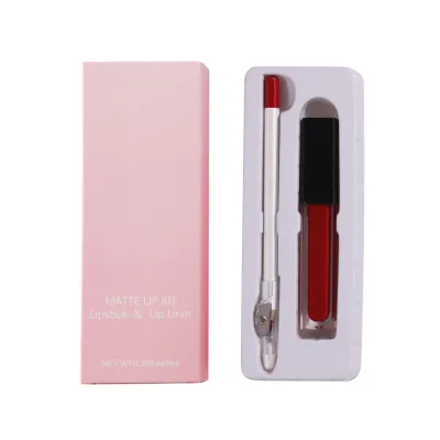 Wholesale Waterproof Matte Lipstick With Lip Liner Kit Custom Lip Liner Gloss Tubes logo Kit Box Set