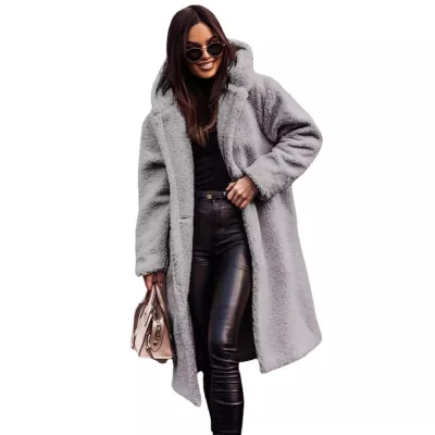 2025 Autumn/Winter New Women's Long Coat Loose Hooded Warm Coat European and American Style Fashion Versatile Women's Coat