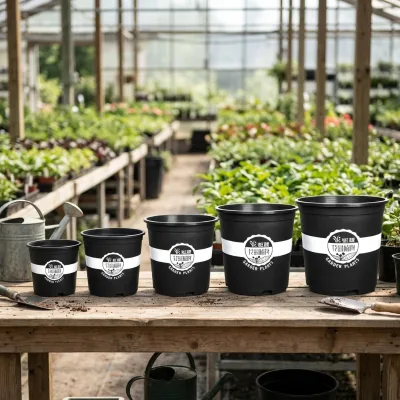 Durable Thick Plastic Gallon Pots with Reinforced Rim for Easy Transport and Stacking