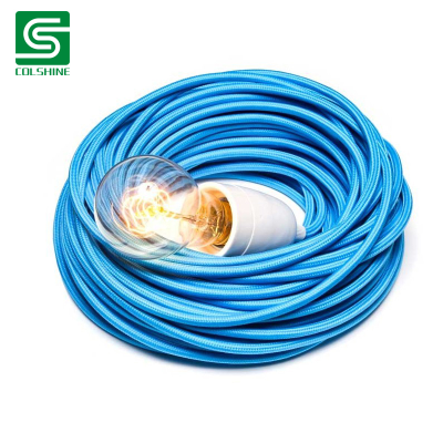 2 Core 0.75mm2 Fabric Cable Textile Covered Cord Electrical Wire Multi Colors Flex Braided