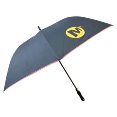 Golf umbrella with black-coated shaft and golden coating inside