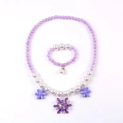 Princess Dress up Accessories Set with Satin Necklace Gloves Crown & Multi-Color Cosplay Jewelry for Four Seasons Use