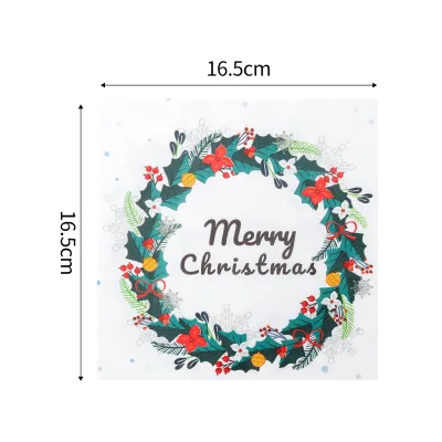 5 Festive Designs Holiday Napkins with Santa Trees Reindeer 2-Ply Disposable Paper Napkins for Xmas Party Winter Events