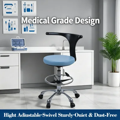 Dental Chair Multifunctional Height-Adjustable Medical Backrest Swivel Beauty Nurses Assistant Chair Manual Hospital Chair