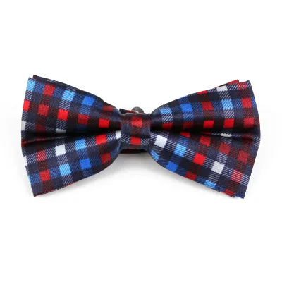 Hand Made Beautiful Bow Ties Wholesale Custom Designs Silk Colorful Checked Printed