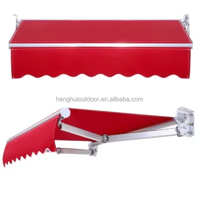 Heavy-Duty Large-Size Commercial Retractable Awning Remote Control Extendable Aluminum Canopy for Outdoor Sun Rain Protection