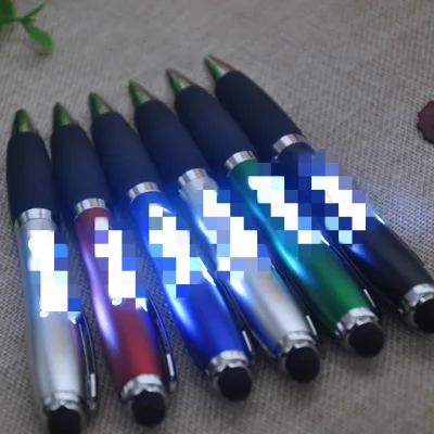 With Custom logo Led Light Luxury Ball Pen Touch Pen Screen Led Pen logo