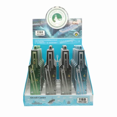 Creative Aircraft Carrier Shape Gel Pen Children's Toy with Light Personality Signature Pen Blue/Black Ink 0.5mm