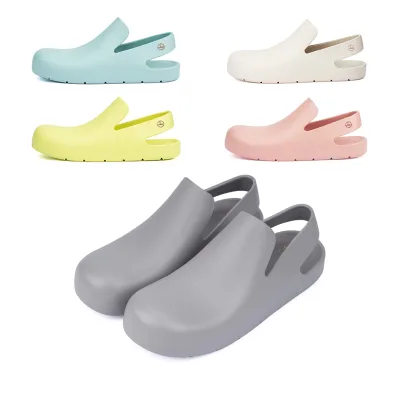 Custom Logo 2022 Summer Stylish Female Flat Shoes Slip-On Outdoor EVA Slippers Beach Slides Simple Flat Sandals for Women Spring