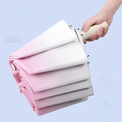 Automatic Folding Umbrella Windproof Waterproof Umbrella Sun Rain Dual Use Portable Umbrella Custom Logo for Commute Travel Gift