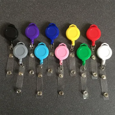 Hot Sale PVC Solid Color Retractable Badge Reel Name Clip Nurse & ID Card Holder Clip Hot Sale Badge Holder Clip