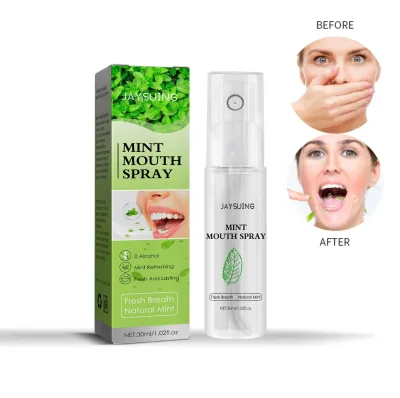 Jaysuing Oral Care Natural Refreshing Xylitol Alcohol Free Long Lasting Fragrance for Bad Breath Before Kiss Mint Mouth Spray