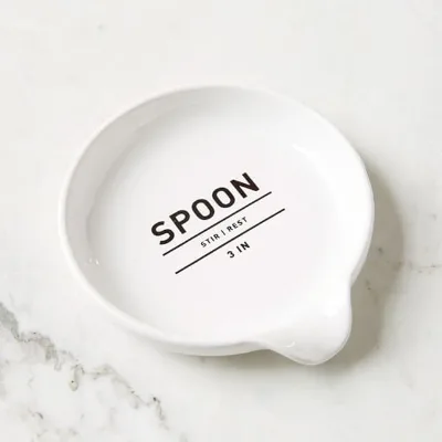 Wholesale Round Spoon Rest White Ceramic Spoon Holder Rest with Printing
