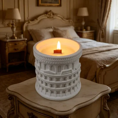 Scented Candle Home Decor Holiday Commemorative Gift New Creative Square Handmade Gypsum Soy Wax Candles Jar for Home Use