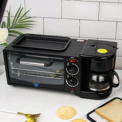 Best Seller 3 in 1 Breakfast Maker Microwave 3 in 1 Breakfast Station Oven Coffee Maker and Frying Pan