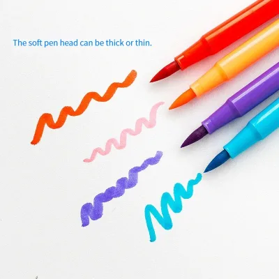 Deli 70680 High Quality Soft Head Watercolor Pen for Children School Students Safe Washable Fine Art Painting Non-toxic Color high quality
