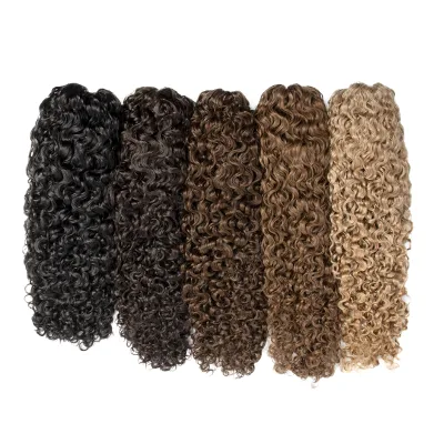 Wholesale Human Hair Drawstring Ponytail Extension kinky Curly double drawn Remy Hair for Cheerleaders