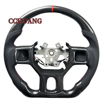 Customized Sporty Style Leather Carbon Fiber Steering Wheels Are Suitable for Dodge Ram 1500 2500 3500 Car Interior Accessories