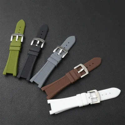 Silicone Watch Strap for Men Waterproof Sweatproof Replacement Band with Steel Pin Buckle Special Interface Watch Accessories