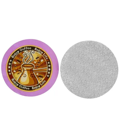 Premium Quality Embossed Heat Sealing Aluminum Foil Sticker Coffee Capsule Keurig 2.0 Compatible Kcup Sealing Lids