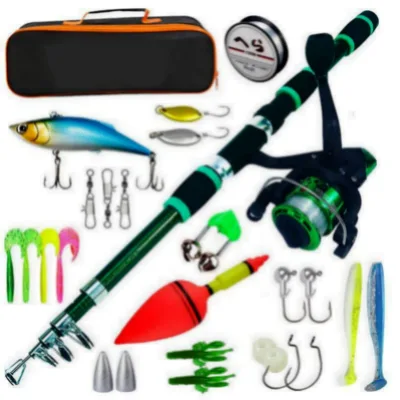 Beginner Sea Fishing Rod Set 1.8m Long Casting Reel Bait Bag EVA Handle Hard Fishing Carp Cross-Border Rod Fishing Gear