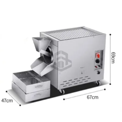 Commercial Gas Nut Roaster Double Layer Sieve Drawer for Screen Out Residue During Nut Frying